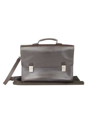 Gucci Business Bag Brown Leather 2-Way Silver